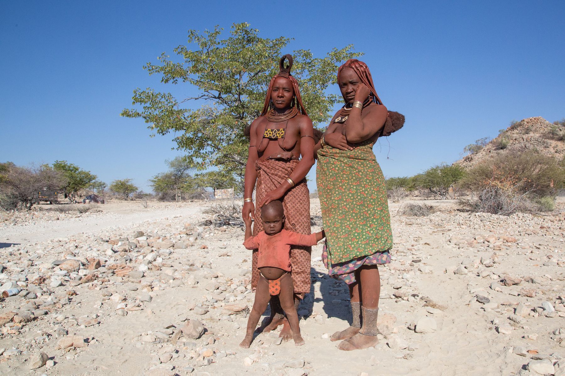 Himba Women running the petrol station in remote Kaokoland