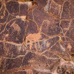 Ancient (dating back to 9th century) rock petroglyphs in Damaraland during our Namibia photography tour