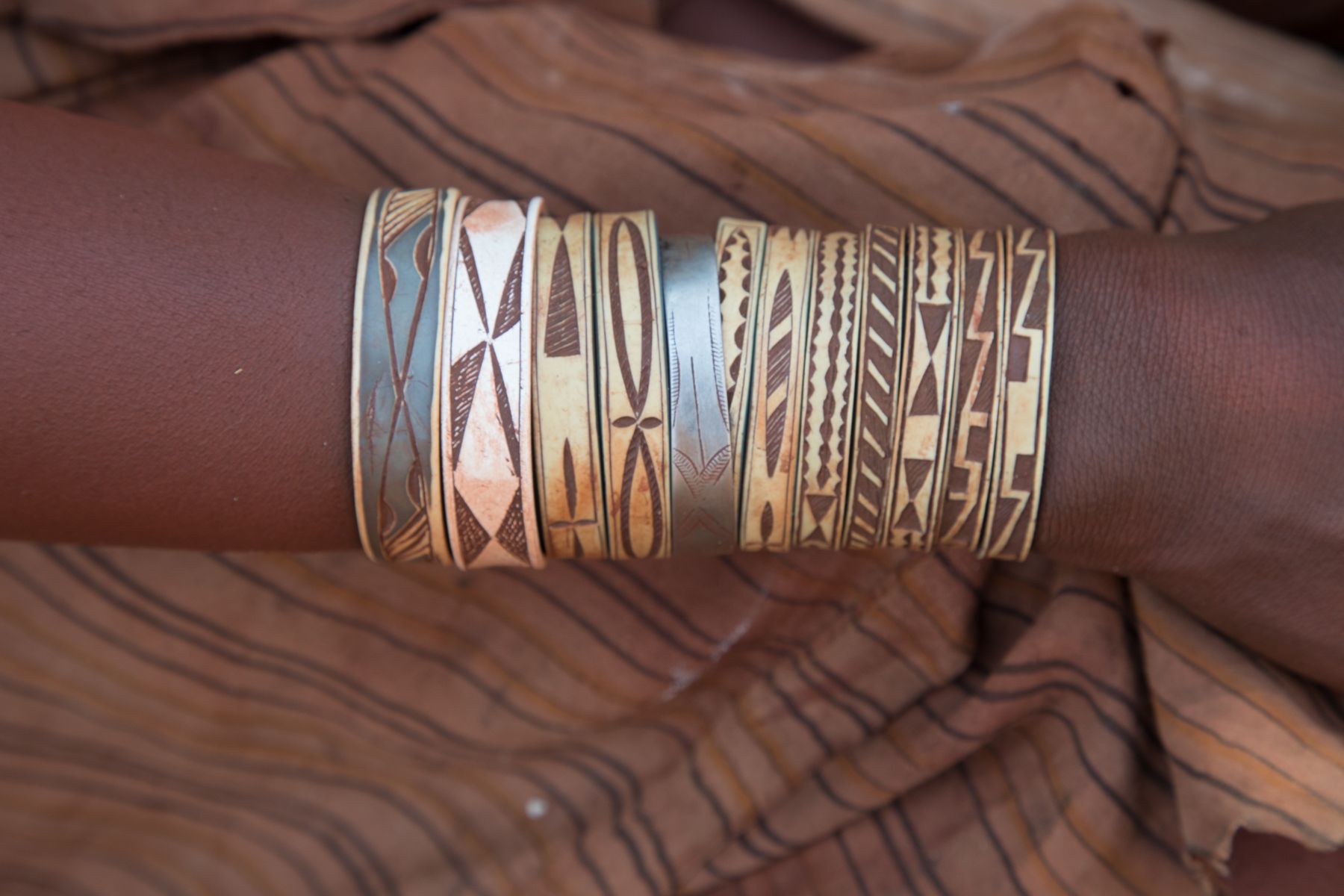 Himba bracelets on our photography tour in Namibia