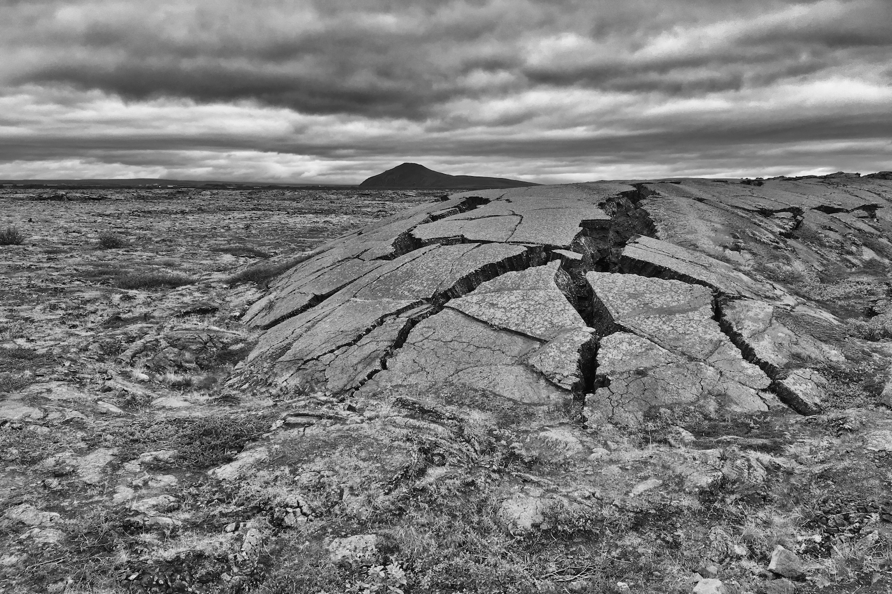 The cracked volcanic landscape of Myvatn