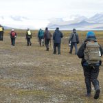 Guests hiking on the Wild Images tour of Spitsbergen