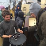 Celebrating crossing the 80 degrees north mark on the SV Noorderlicht in Spitsbergen