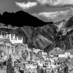 Lamayuru monastery in Ladakh in black and white