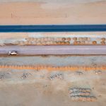 Skeleton Coast roadworks from the air during our photo tour in Namibia