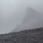 A lone Polar Bear traverses the misty landscapes of Svalbard (image by Irene Amiet)
