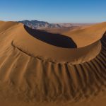 A beautiful skirt-like formation of dunes in Sossusvlei