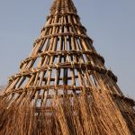 The internal structure of a Laarim hut roof