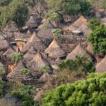 Looking down on Lotuko villages from high in the Ileu mountains