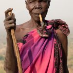 Portrait of Margarita with her traditional ear clippings that shows she is Lotuko