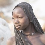Portrait of a young Mundari girl in remote South Sudan