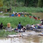 Banco washers working outside Abidjan on Ivory Coast