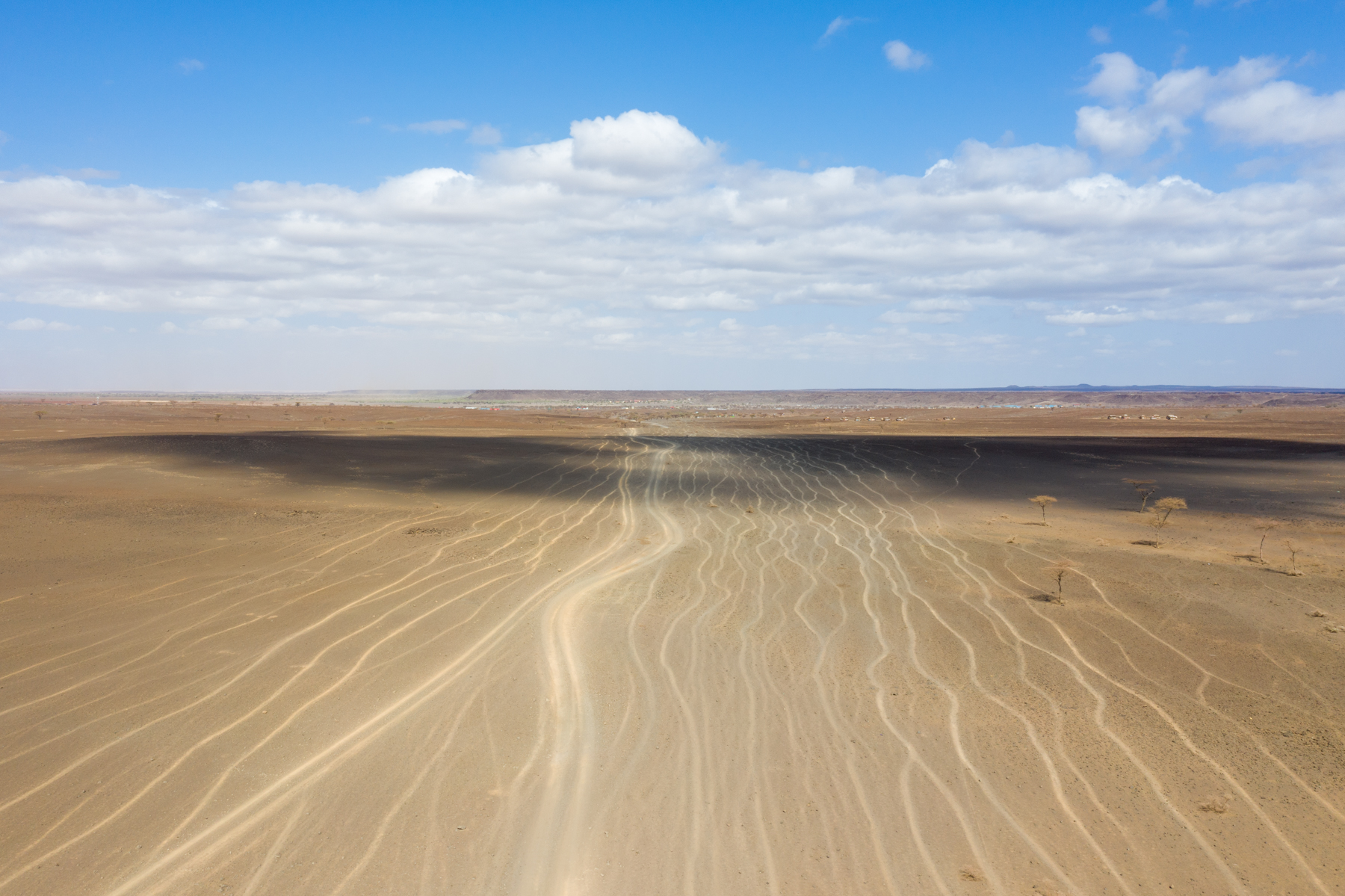 Tracks across the Chalbi Desert