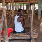 Local cloth weavers at Korhogo on our photo tour of Ivory Coast