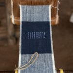 The wooden loom used to weave Korhogo textiles in Ivory Coast