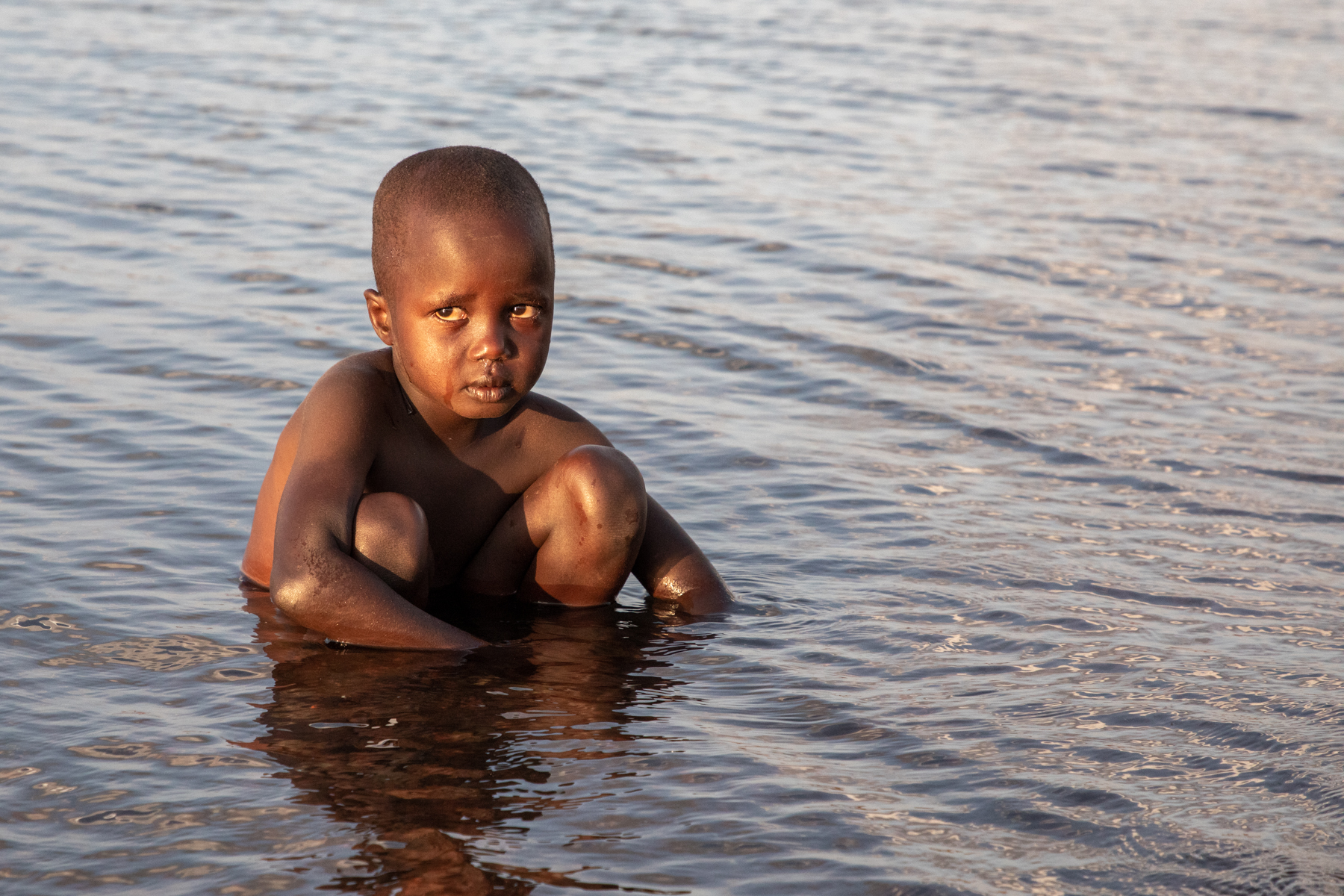 Portrait of an El Molo child in Lake Turkana