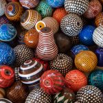 Hand made clay beads in Korhogo