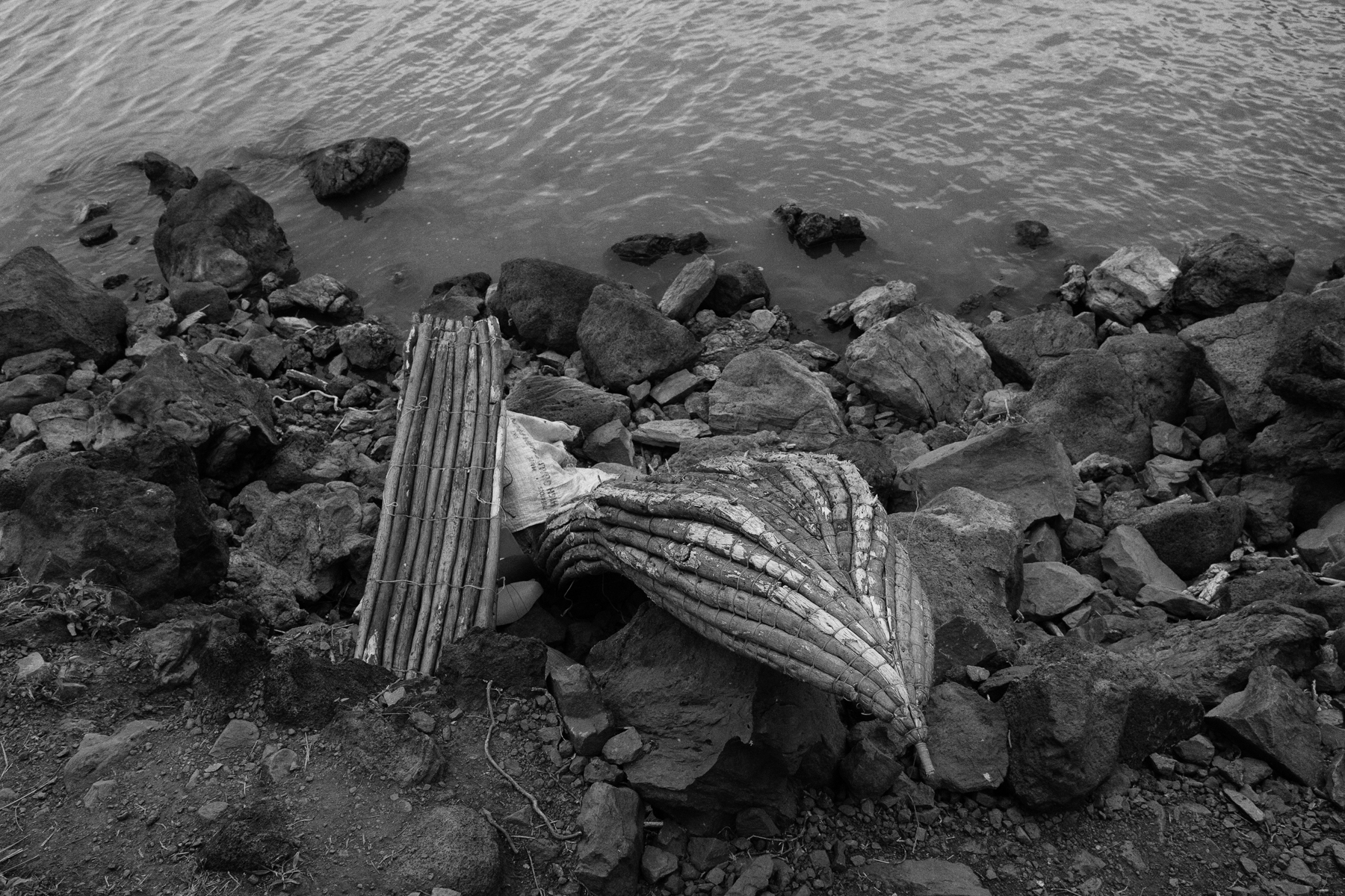 The hand crafted fishing boats of the Njemps people on Lake Baringo, Kenya