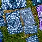 Pretty tie-dyed fabrics at a textile plant in Abidjan