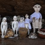 A selection of Touboubele fetish dolls at Mont Sienlow on our photo tour of Ivory Coast