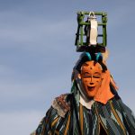 Portrait of a Zaouli Sortanvani mask in Ivory Coast