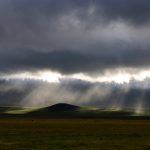 Rays of light illuminate the crater floor at Ngorongoro