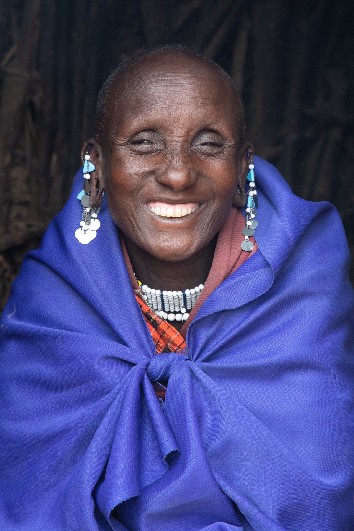 The warmest smile of an elderly Maasai woman at her boma near Ngorongoro