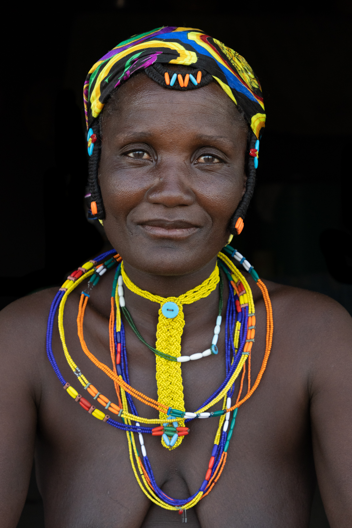 Portrait of a traditional Ovandimba woman in remote Angola