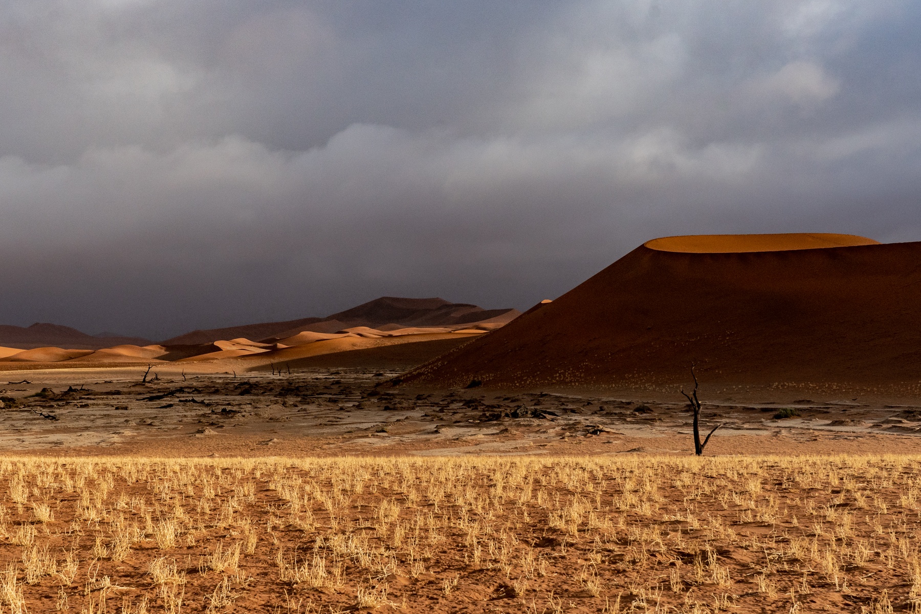 Storm clouds in Sossusvlei on our Namibia photography tour