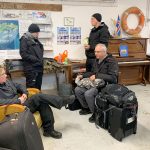 Travel days are a post-pandemic problem everywhere nowadays and, short of a pianist, there wasn’t much to do in Flatey’s ferry terminal (image by Mike Watson)