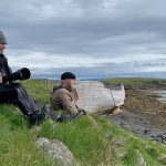 Frédéric and Wilo waiting on a bird on Flatey’s east coast (image by Mike Watson)