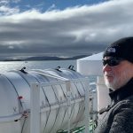 Ian gazes out to sea from Ferry Baldur on the way to Flatey Island (image by Mike Watson)
