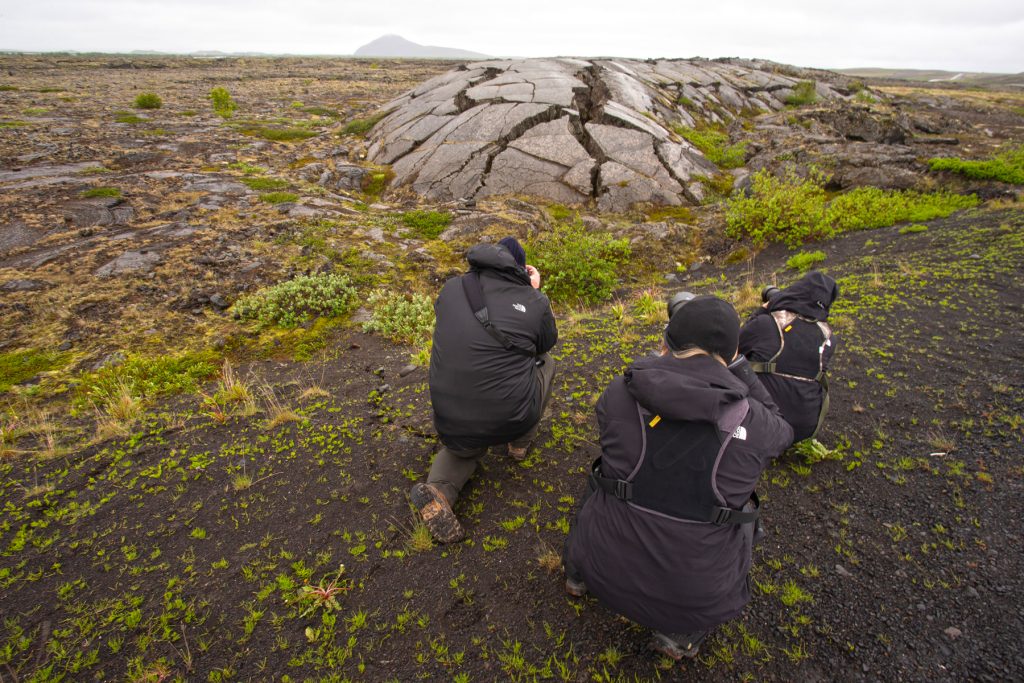 Volcanic landscape photography taking place at Lake Myvatn (image by Mike Watson)