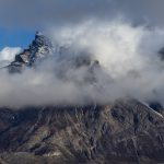 Morning mist swirls around Los Cuernos ‘The Horns’ of the Paine Massif, Torres del Paine National Park, Patagonia (image by Virginia Wilde)