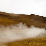 We tiptoed around the smelly mud in the rain at Namafjall this time (image by Mike Watson)
