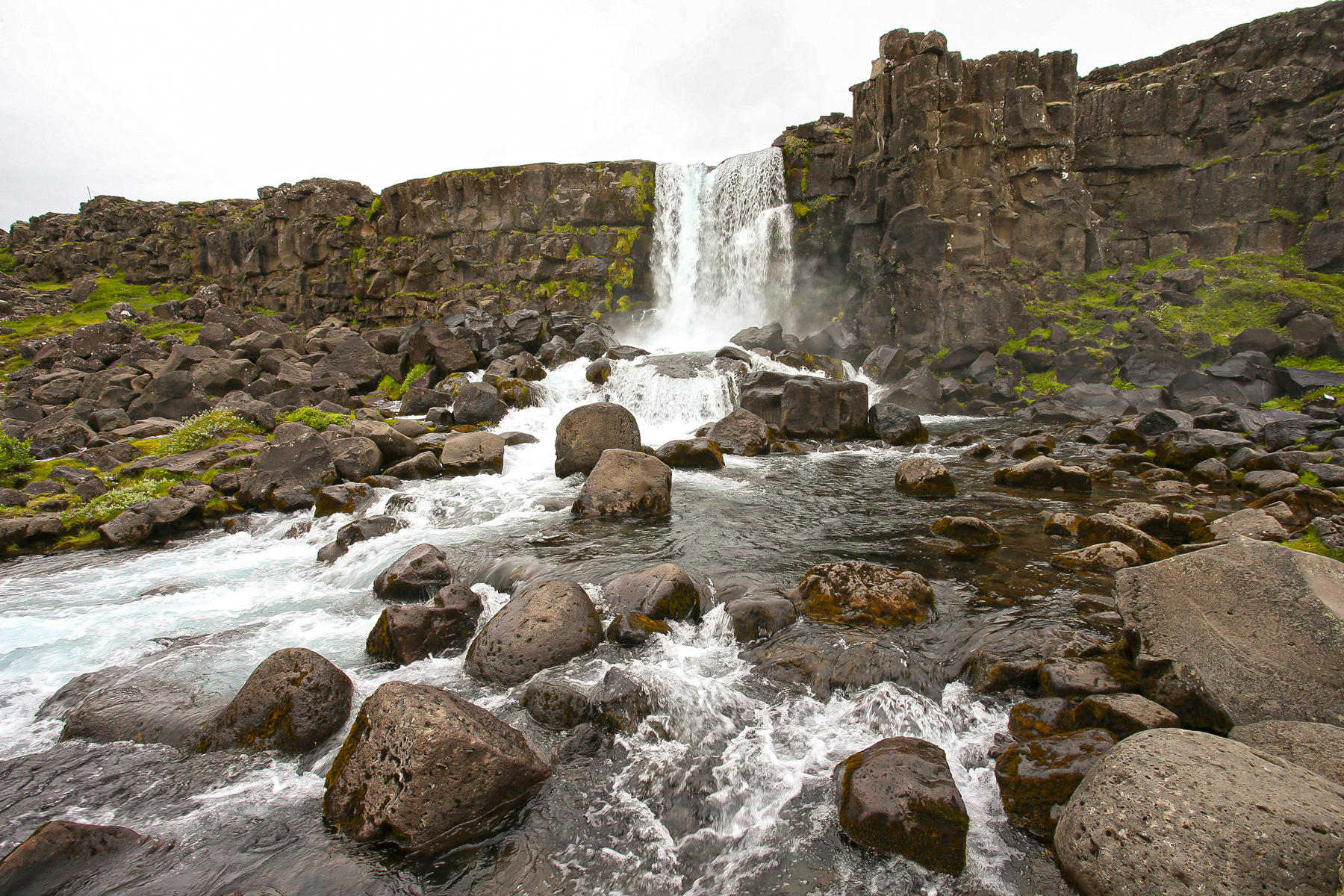 Öxarárfoss at Þingvellir, another perfectly formed little falls (image by Mike Watson)