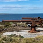 A cannon remaining from the war in the Falkland Islands (image by Inger Vandyke)