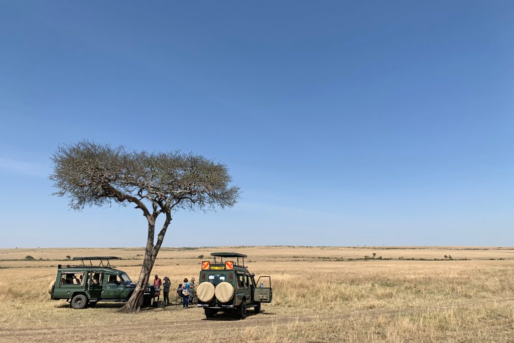 Another bush breakfast stop on the Mara, we enjoyed a different spot each day (image by Mike Watson)