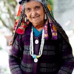 An elderly Brokpa woman in the village of Darchik, Aryan Valley (image by Julie-Anne Davies)