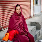 A local Muslim girl in her beautiful ‘Abaya’ or hooded cloak, at Kargil (image by Julie-Anne Davies)