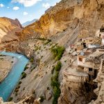 The view from up high inside Phugtal, looking back at the direction of our hike and our sleeping quarters for the night (image by Julie-Anne Davies)