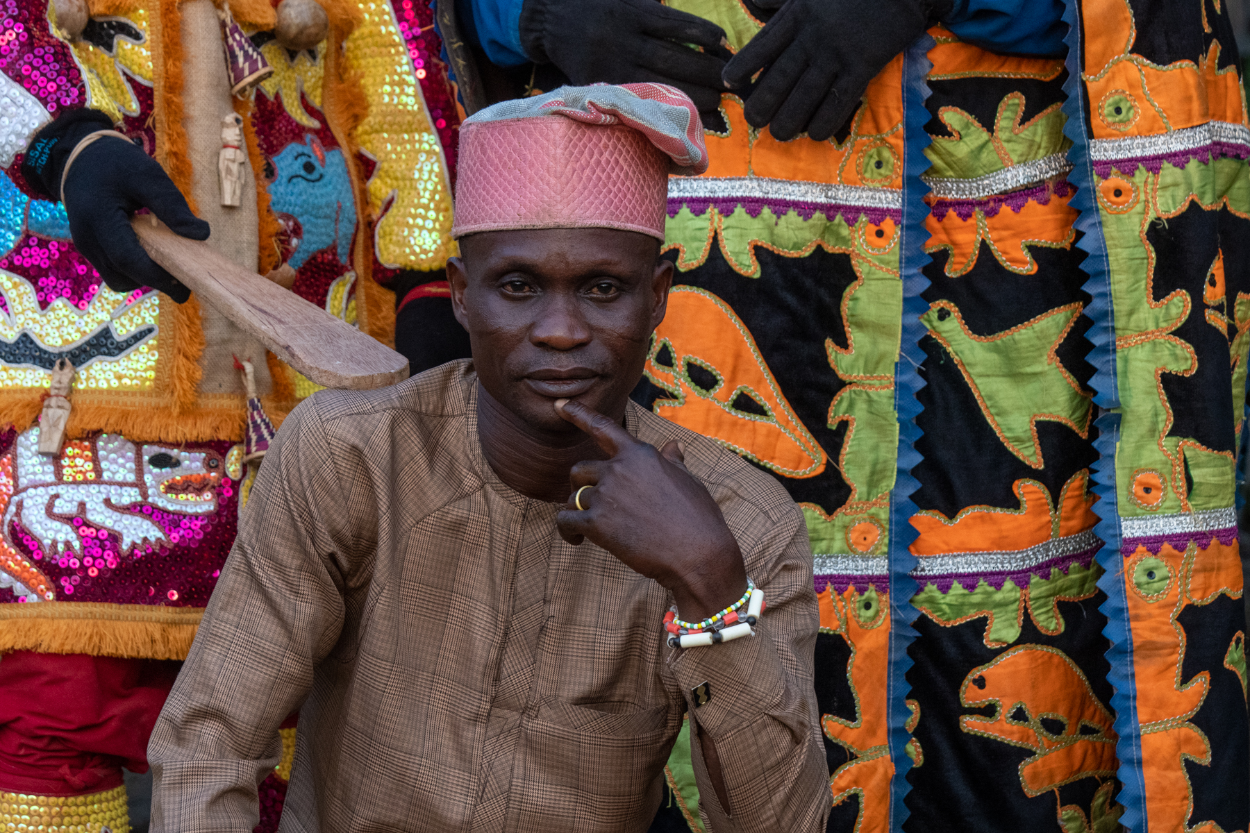Portrait of an Egungun guardian in Ganvié (image by Inger Vandyke)