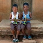 In the women's compound of King Agassa we experienced our first encounter with twins, learning of their importance in Beninese culture (image by Inger Vandyke)