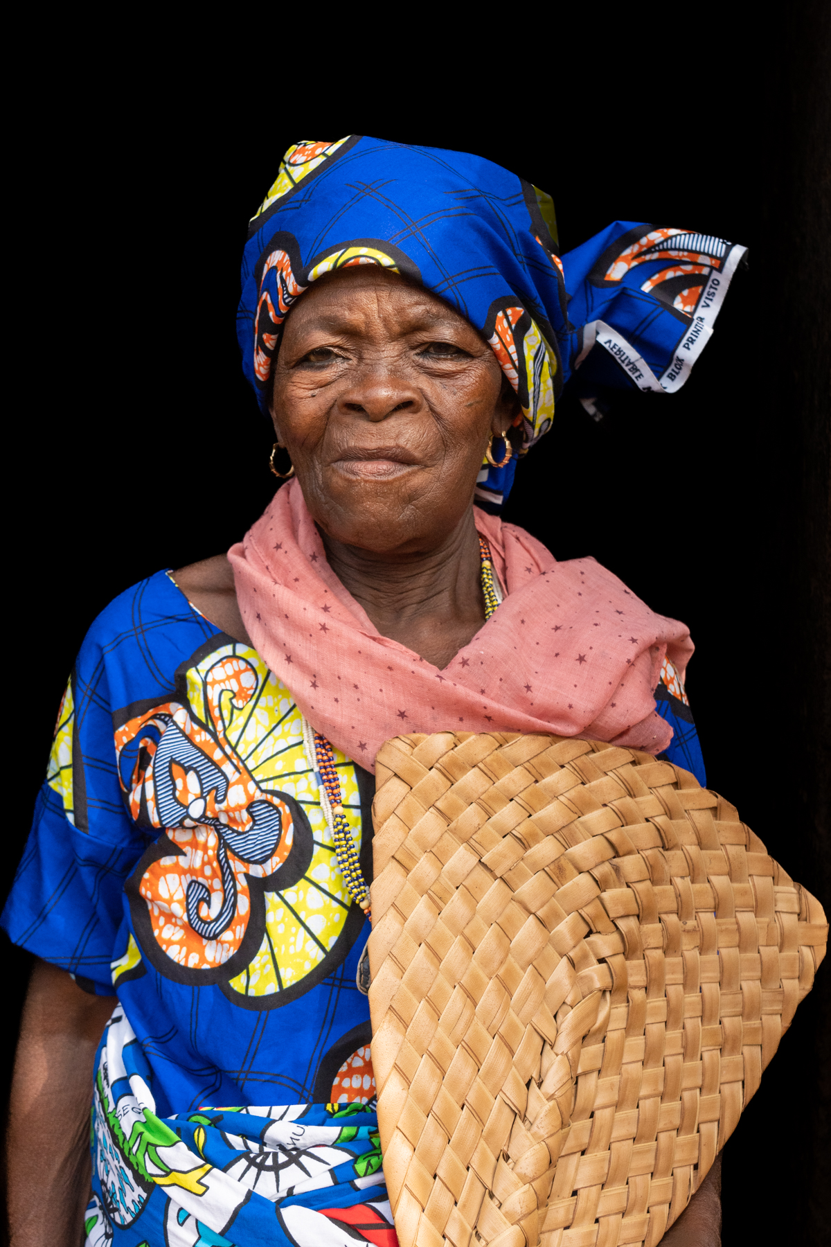 A beautiful Mahé matriarch dressed in her finest clothes for us to photograph her in remote Benin (image by Inger Vandyke)