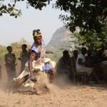 A Sakpata dancer enters the ceremony (image by Inger Vandyke)