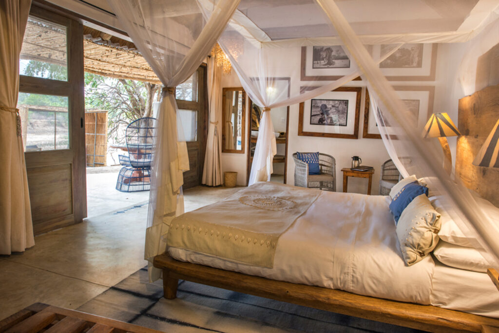 Rooms at Kaingo feature private balconies overlooking the Luangwa River (image by Kaingo Camp)