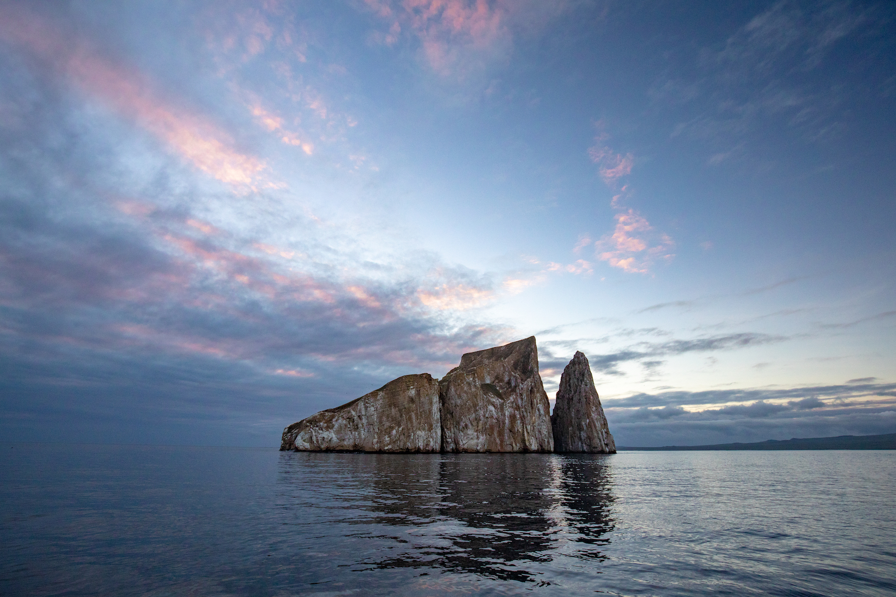 The spectacular Kicker Rock at sunrise (image by Inger Vandyke)