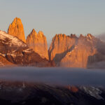 The Cordillera Paine with clouds in the first morning light (image by Bernd Rohrschneider)