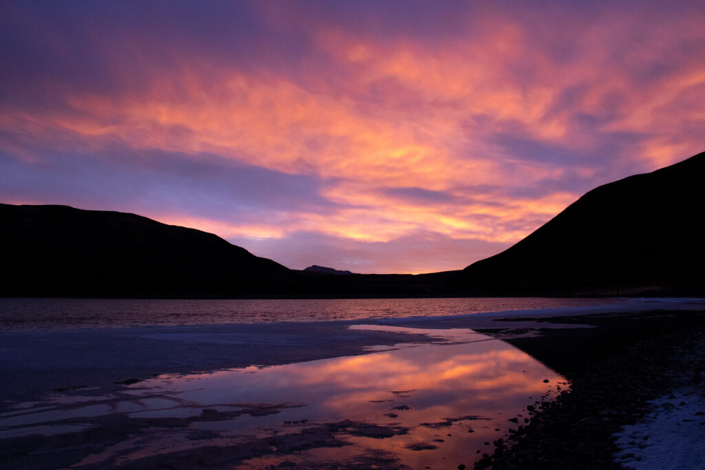 The breathtaking colours of sunrise in Torres del Paine (image by Jenny Tovey)