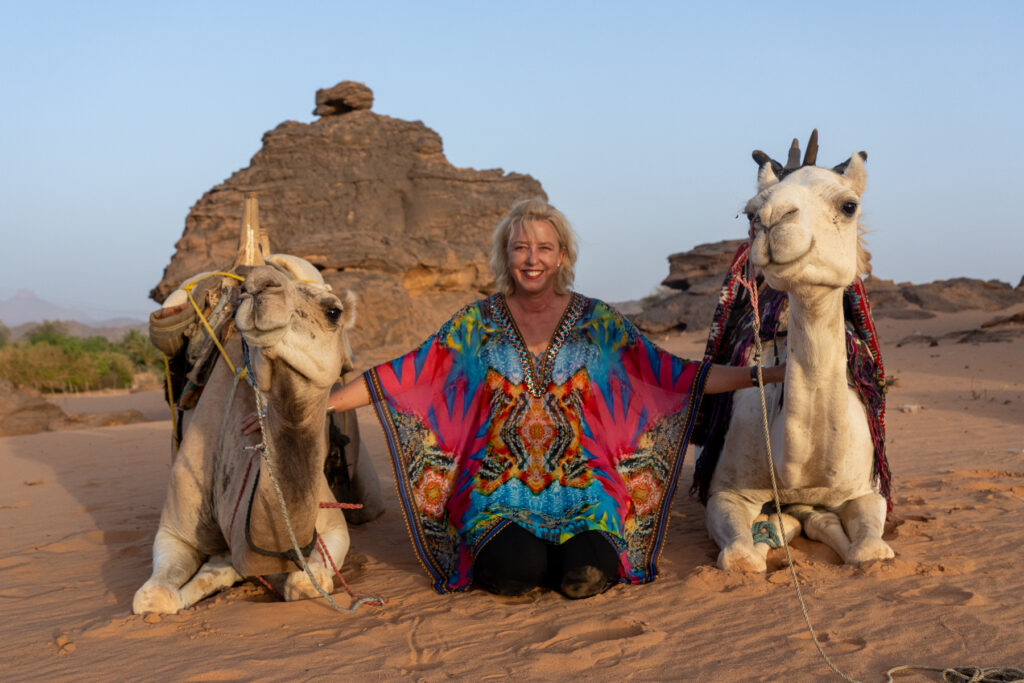 Inger and camels (image by Mojgan Arashvand)