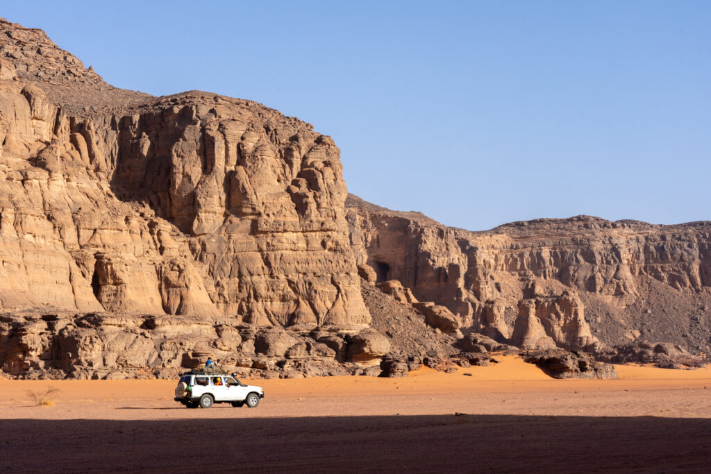 One of our expedition vehicles in Tadrart (image by Inger Vandyke)